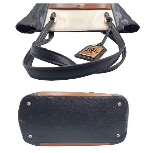 LAUREN Ralph Lauren Color Block Saffiano Leather Shoulder Bag - Picture 7 of 15